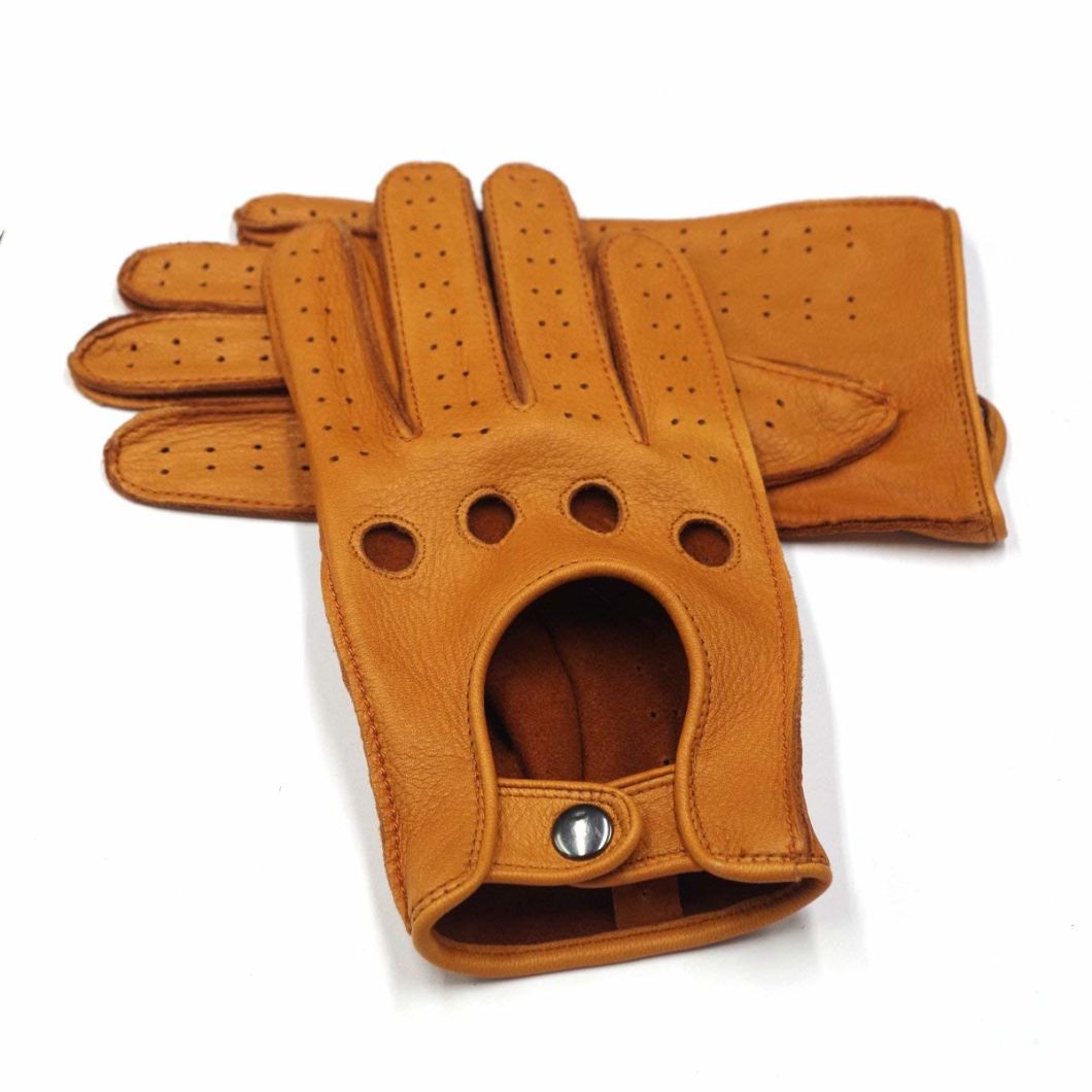 Mens Leather Driving Gloves with 100% Soft Shell Italian Deerskin