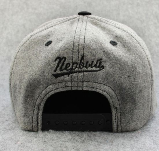 BSCI Audit Adjustable Leather Felt Snapback Applique Embroidery Cap