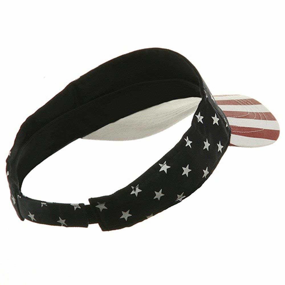 BSCI Audit 100% Cotton Adjustable USA Flag USA Star Stripe Print Visor