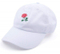 Adjustable Cotton Pattern Rose Embroidered Floral Baseball White Cap