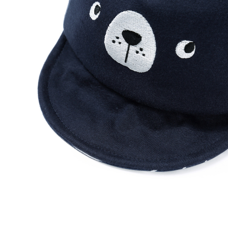 Sedex Audit Cartoon Bear Embroidery Cute Cotton Baby Boys Girls Summer Sun Hat