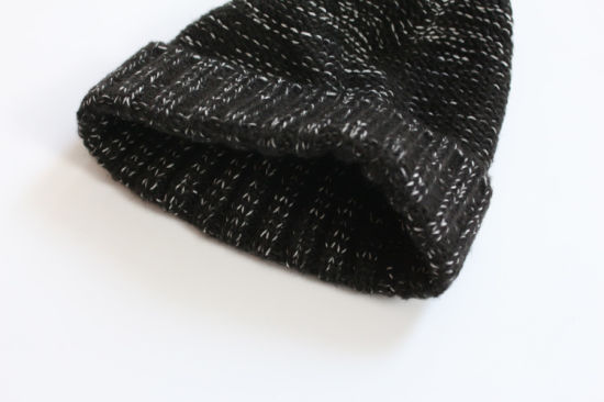 100% Beanie Winter Warm Knit Custom Striped Baggy Beanie Hat