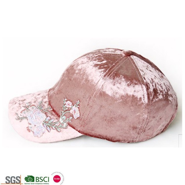 Adjustable Fashion Custom Pink 100% Polyester Pleuche Activities Women's Baseball Cap