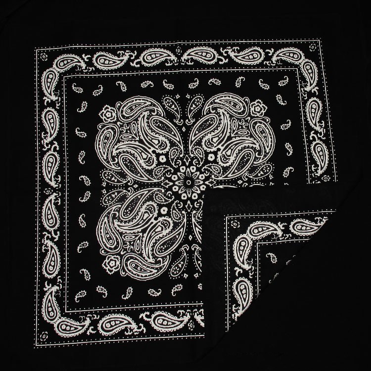 Hot Sales Promotional 100% Cotton 55cm*55cm Black White Paisley Square Printed Bandana