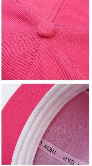 Cotton Red 6-Panel Adjustable Flat Bill Blank Snap Back Cap