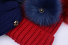 Acrylic Custom Winter Warm Beanie Knitted Double Pompom Hat