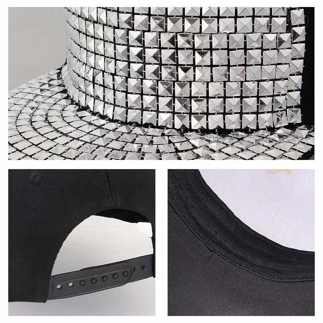 BSCI Audit Kid Polyester Shiny Reflective Cap Hip-Hop Sequins Snapback