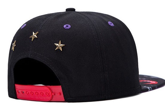 6-Panel Wholesale Cotton Black Embroidery Custom Sports Flat Peaked Baseball Snapback Cap