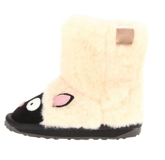 Sedex Audit Carton Animal Sheep Skin Soft Wool 100% Pure Sheep Wool Slippers Kids House Fur Shoes Boots