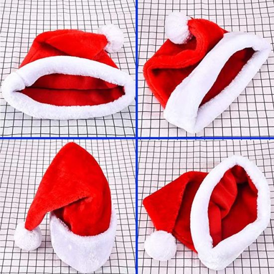 Wholesale Custom Christmas Beanie Santa Hat with Polyester for Children or Adult