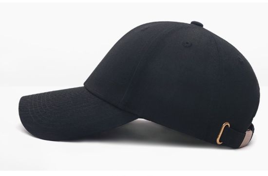 Wholesale 6 Panel Promotional Cotton Twill Black Custom Logo Design Sports Blank Baseball Cap