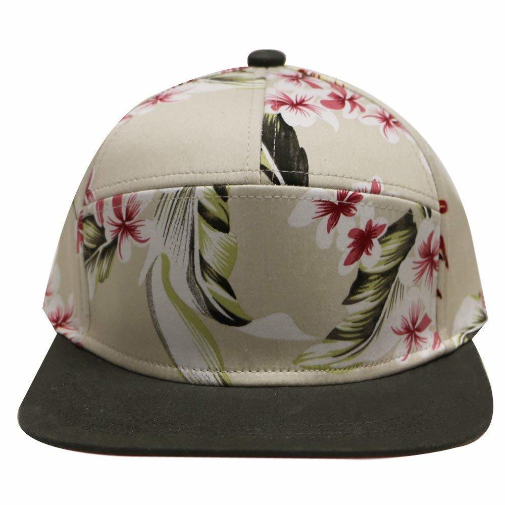 Custom Cotton Unisex Flat Brim Printed 7 Panel Snapback Hat