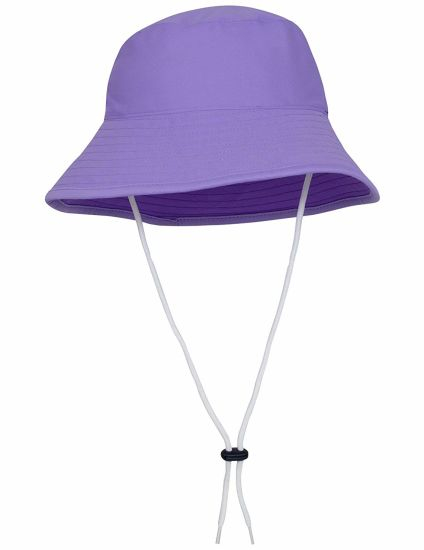 Custom Nylon Lightweight Wide Brim Sun Protection UV Reversible Kids Bucket Hat