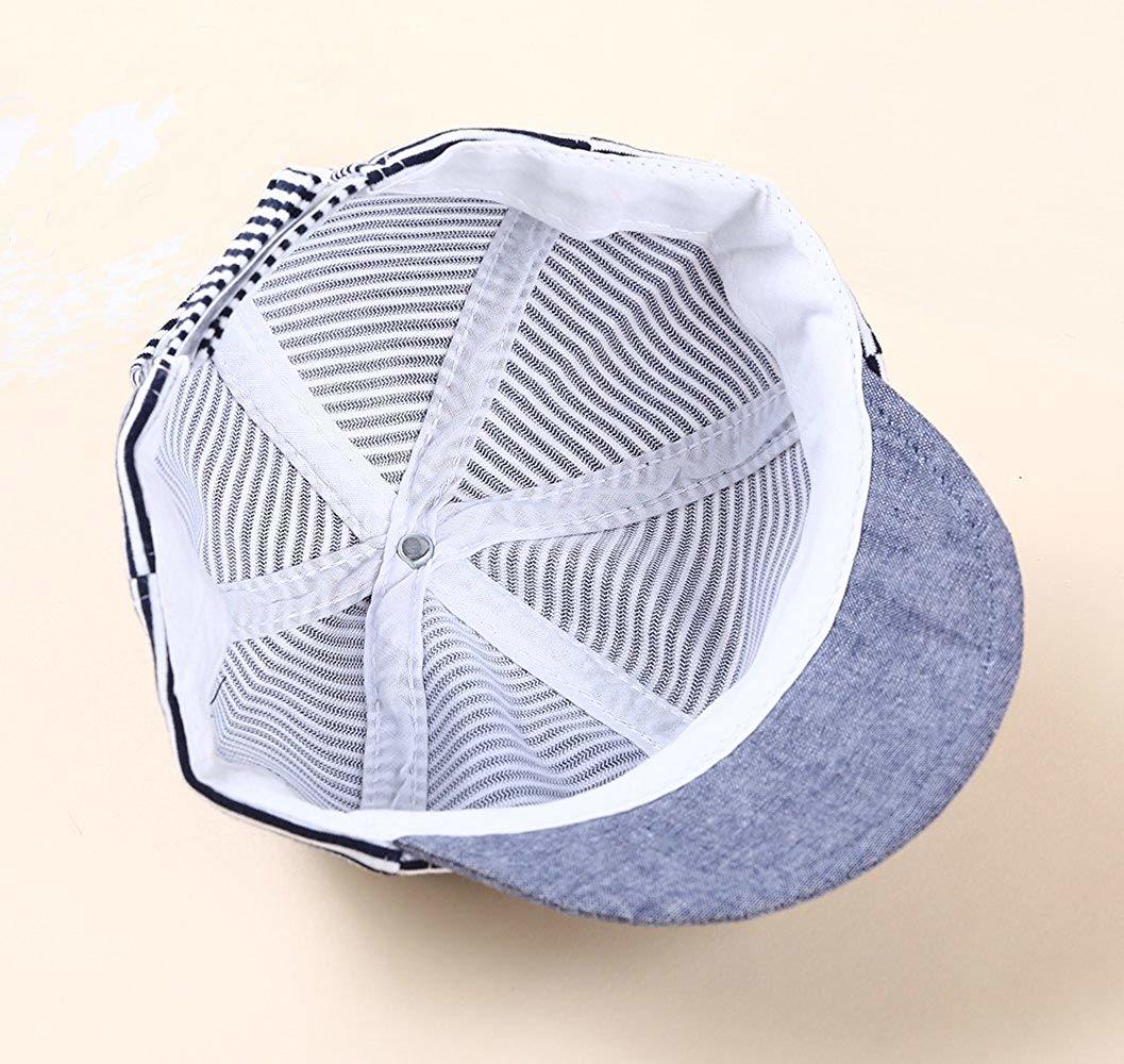 Wholesale Breathable Cotton Striped Sun Protection Bow Hat Custom Baby Baseball Cap