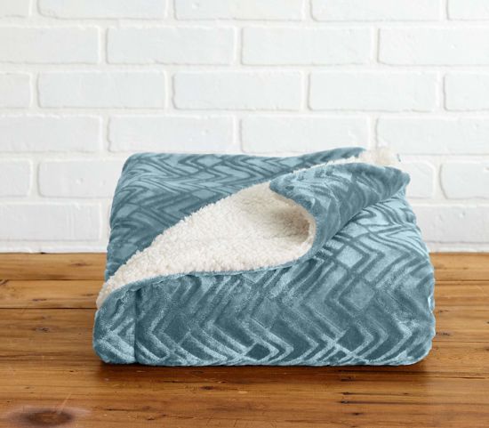 Sedex Audit 100% Polyester Warm Berber Fleece Reversible Plush Sherpa Blanket