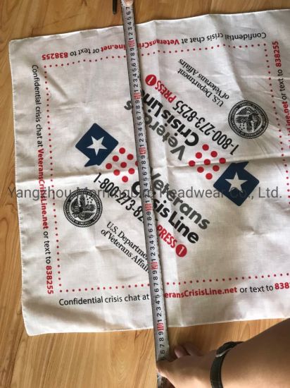 OEM Wholesale USA Square 100% Organic Cotton America Army White Color Bandana