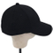 100% Cotton 6-Panel Black Baseball Cap with Elastic Band