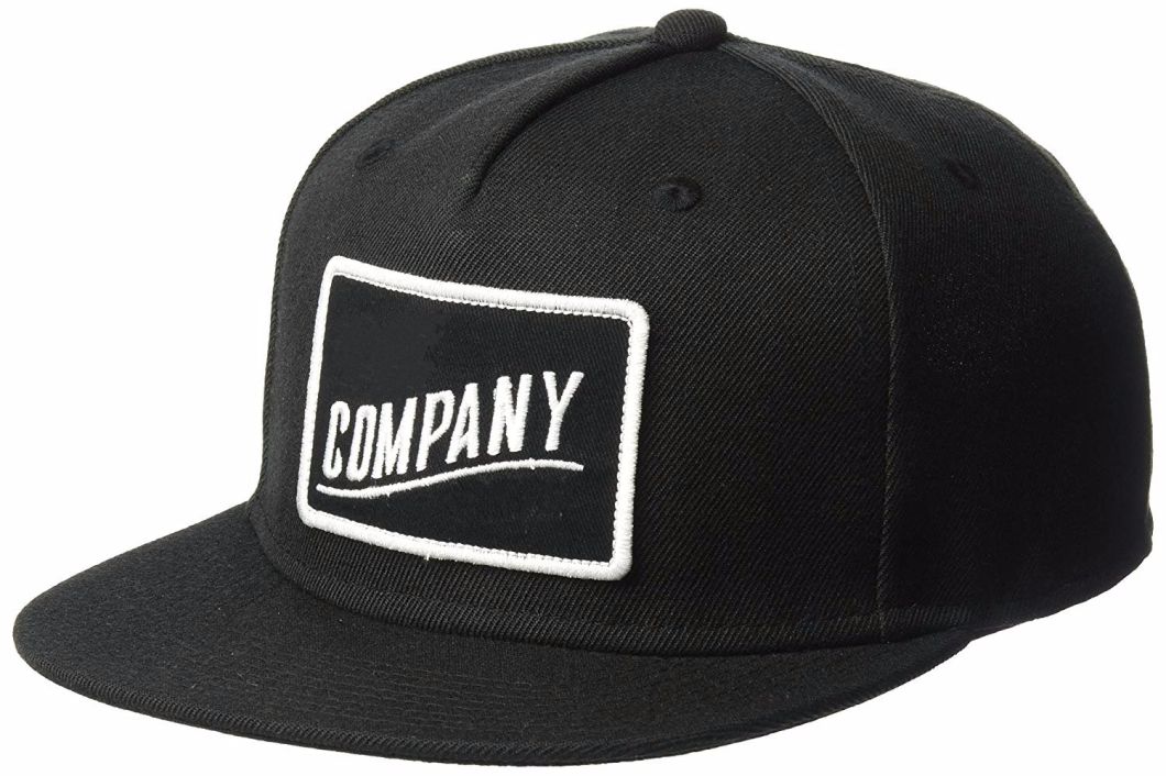 100% Cotton Adjustable 6-Panel Flat Visor Bill Cap Applique Snapback Customized
