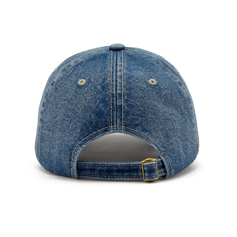 Embroidered 6-Panel Promotional Cotton Adjustable Sports Denim Cap Baseball