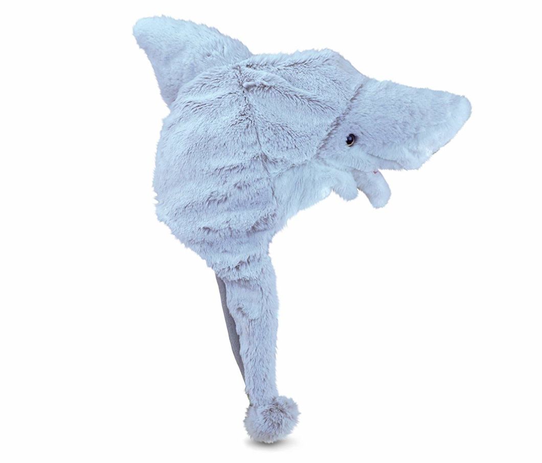 BSCI Audit Polyester Fabric Animal Earflap Stuffed Plush Shark Hat