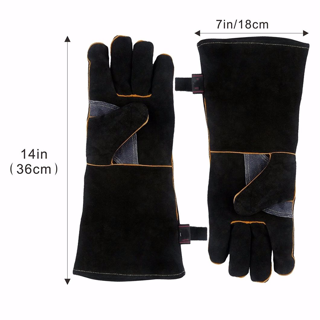 BSCI Audit 100% Leather Heat Resistant Gloves with Kevlar Stitching