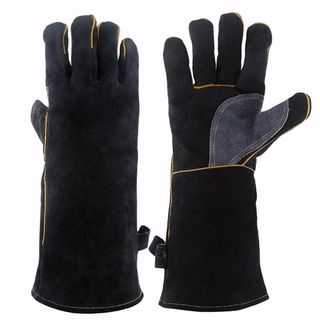BSCI Audit 100% Leather Heat Resistant Gloves with Kevlar Stitching