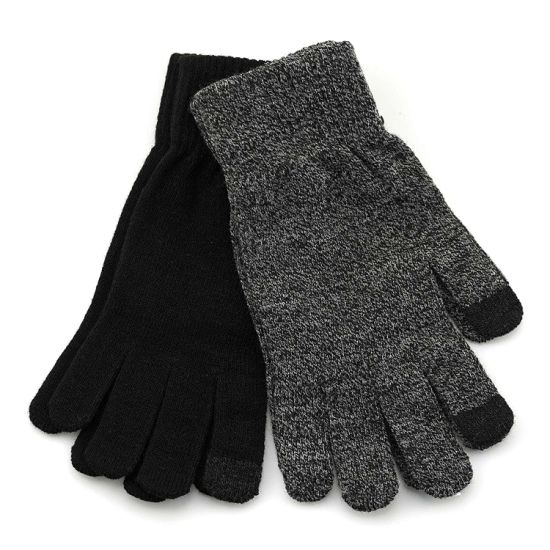 Custom Touchscreen Winter Warm Cotton Polyester Knit Gloves One Size