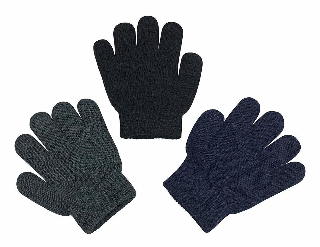 Acrylic Touchscreen Winter Warm Magic Stretch Knit Gloves Kids Gloves