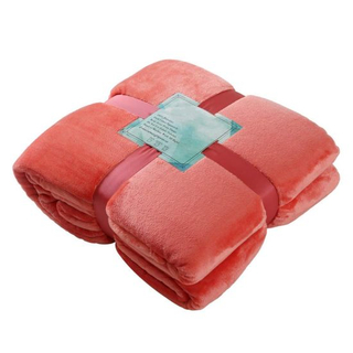 Breathable Polyester Flannel Fleece Cozy Plush Fuzzy Throw Coral Blanket