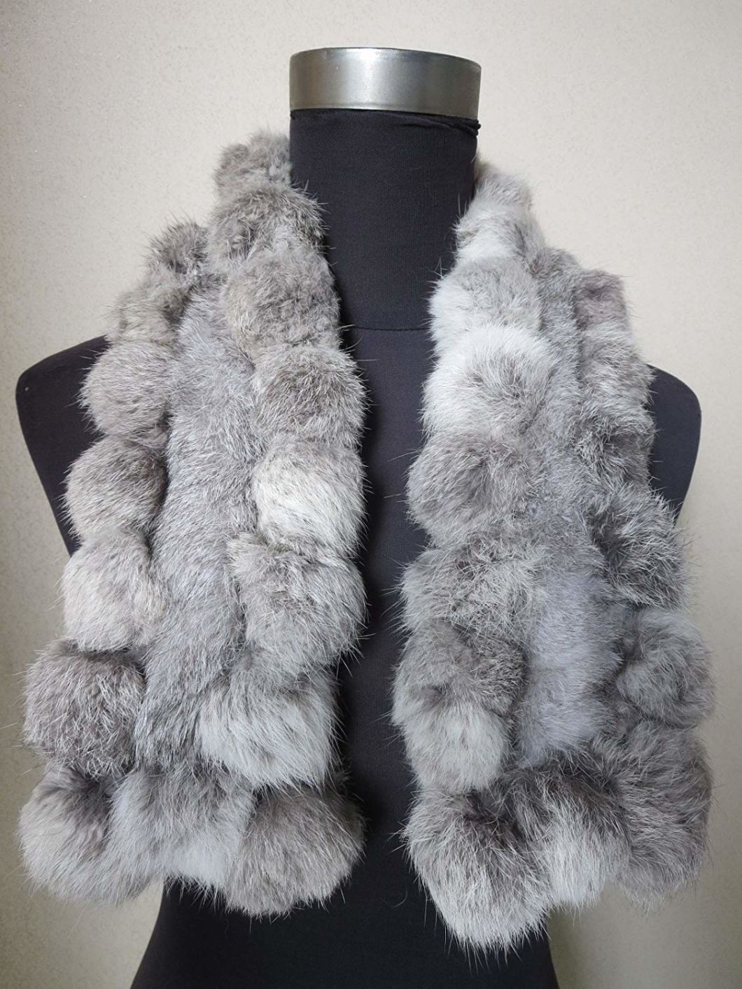 BSCI Audit Winter Warm Fur Scarf Real Rabbit Fur Scarf