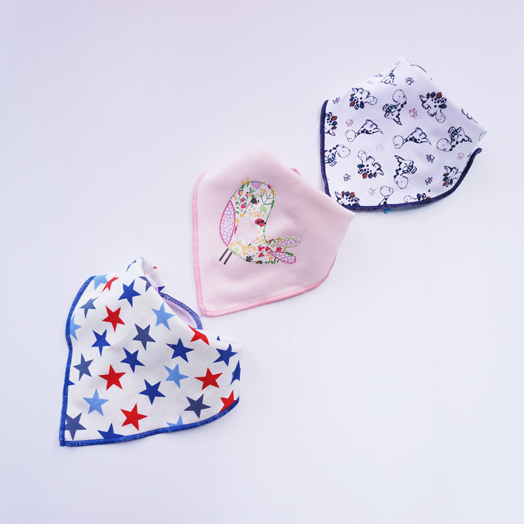 Custom Triangle Cotton Muslin Wholesale Print Organic Disposable Baby Bibs