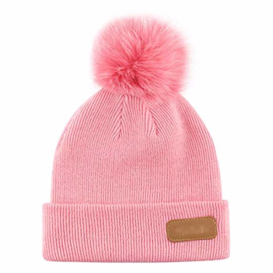 Children Winter Warm Beanie Knitted POM POM Baby Fur Hat
