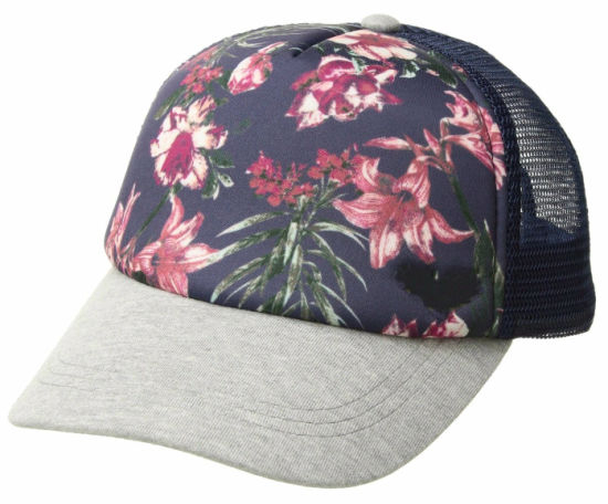 100% Polyester Adjustable Mesh Printed Trucker Cap 5 Panel with Your Own Embroidered Logo
