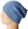 Warm Blue Blank Slouchy Ribbed Knitted Unisex Winter Hat Beanie