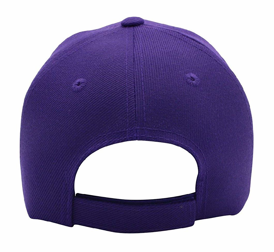 Polyester Adjustable Plain Hat Baseball Cap Bulk with Velcro Closure