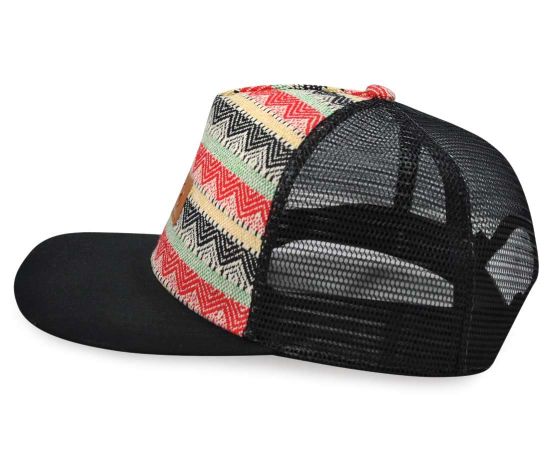 BSCI Audit Woven Trucker Boho Tribal Pattern Woven Snapback Cap
