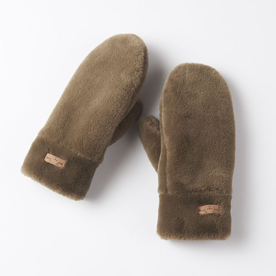 Women Ladies Thick Winter Acrylic Cute Riding Full-Finger Gloves with String