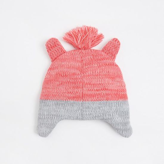 Acrylic Beanie Knitted Bear Kid Baby Animal Hat with Earflap