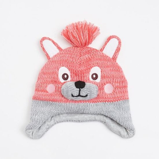 Acrylic Beanie Knitted Bear Kid Baby Animal Hat with Earflap