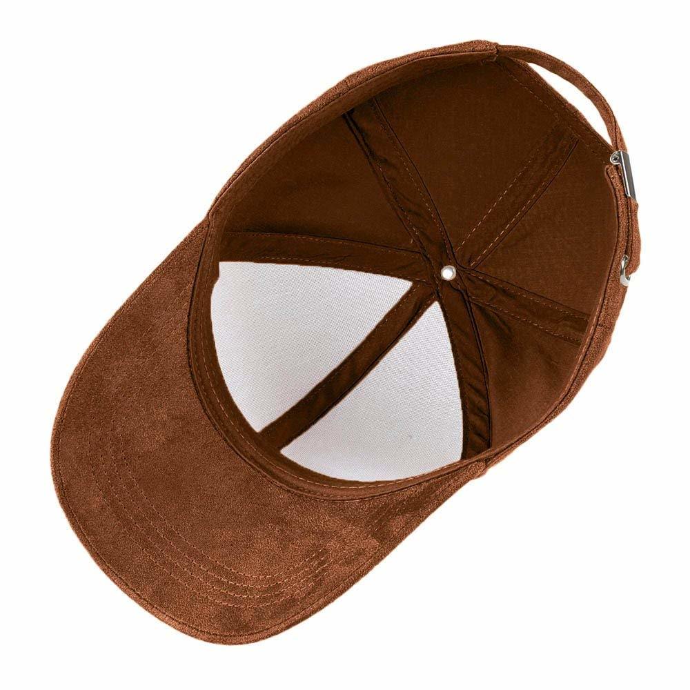 Blank Classic 6-Panel Unisex Adjustable Suede Hat with Faux Leather