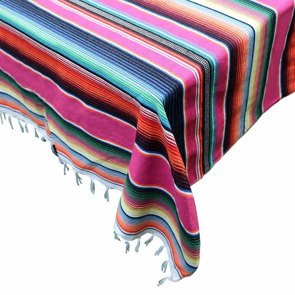 Wholesale Custom Large Square Cotton Mexican Blanket for Party Decorations Tablecloth