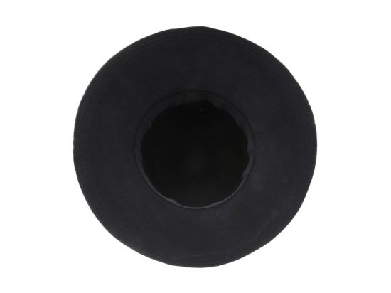Women Wide Downturned Brim Wool Felt Hat with Leather Hatband