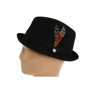 Custom Flipped Brim Felt Fedora Oktoberfest Hat with Leather Sweatband