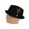 Custom Flipped Brim Felt Fedora Oktoberfest Hat with Leather Sweatband