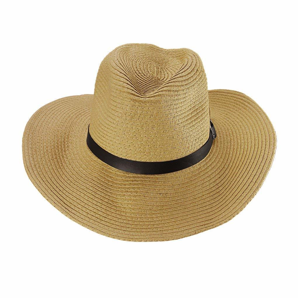 Sun Protection Summer Bucket Cowboy Foldable Roll Brim Straw Hat