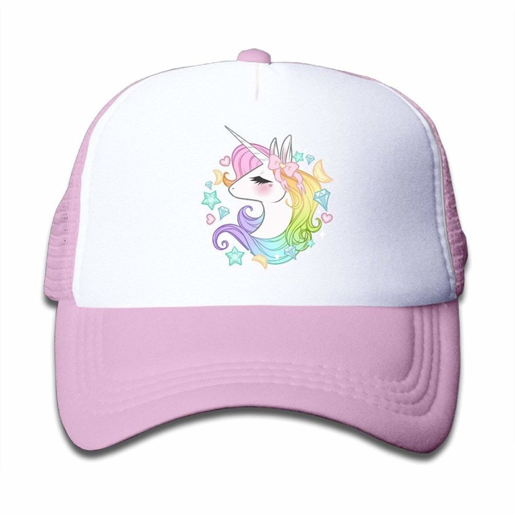Custom Adjustable Baseball Mesh Trucker Unicorns Printed Girl Cap with Cotton Nylon