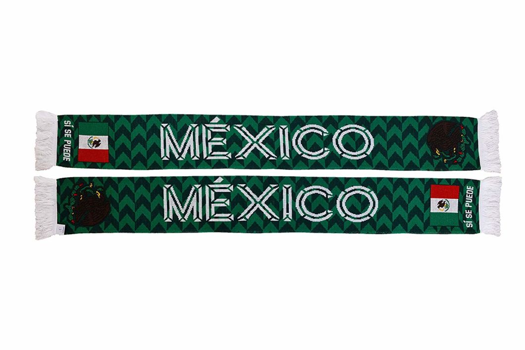 Wholesale 100% Acrylic Soccer Football Team Knit Football Scarf Custom