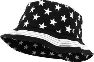 Cotton Durable Smooth Print Bucket American Flag Hat Summer Boonie
