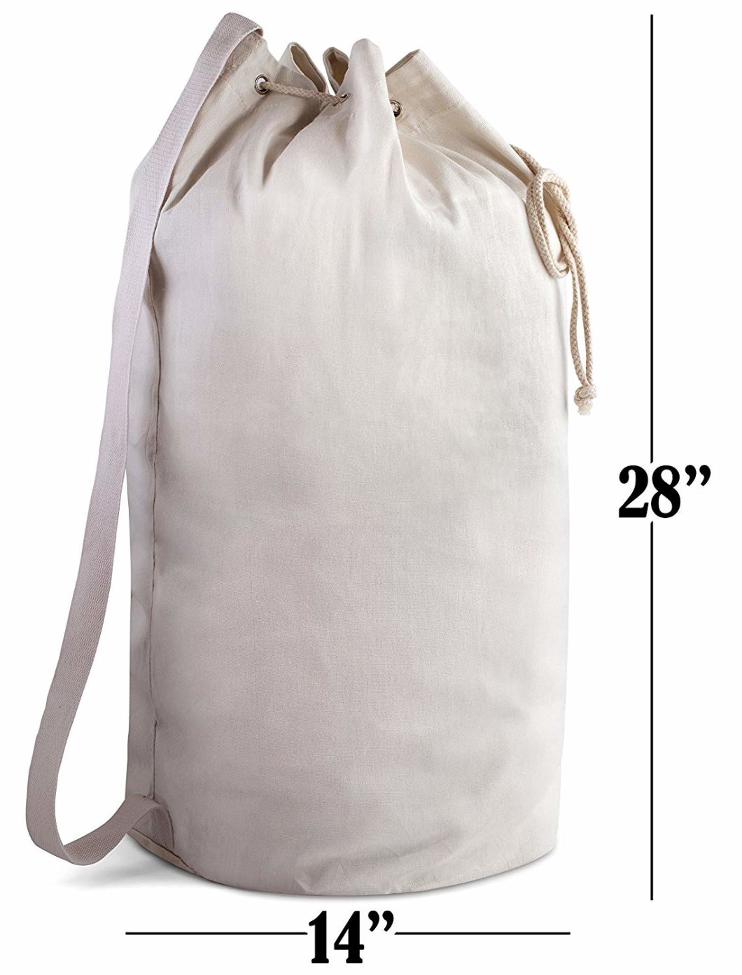 Wholesale Easy Carrying Canvas Reliable Duffle Bag Laundry Bag Drawstring Custom with Leather Closure
