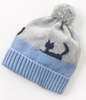 Embroidered Winter Warm Striped Beanie Knitted Baby POM POM Hat